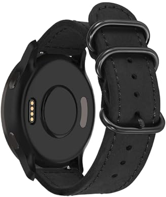 LXURY Armbänder für Garmin Venu 2S/Venu 3S/Vivoactive 4S/Vivomove 3S Armband, Leder mit Verstellbarer Edelstahl Metall Schnalle Ersatzarmband Kompatibel mit Garmin Venu 2S/Venu 3S Uhrenarmband (6)