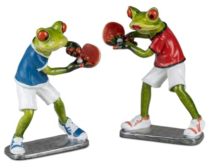 formano Frosch Tischtennisspieler oder Tischtennisspielerin Froschhausen hellgrün aus Kunststein (Frosch Tischtennisspieler)