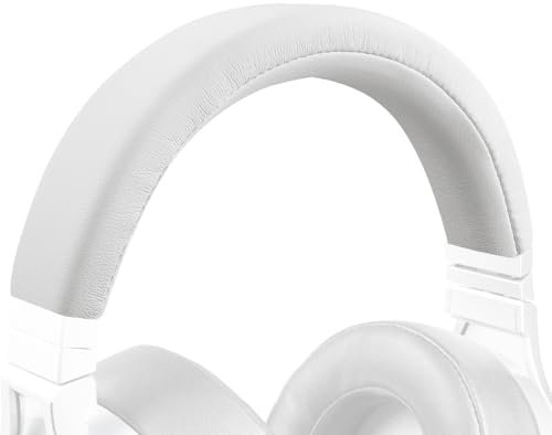SOULWIT Protein Leather Headband Cover for Corsair Virtuoso RGB Wireless XT SE Gaming Headset, Replacement Headstrap Pad Repair Part (White)