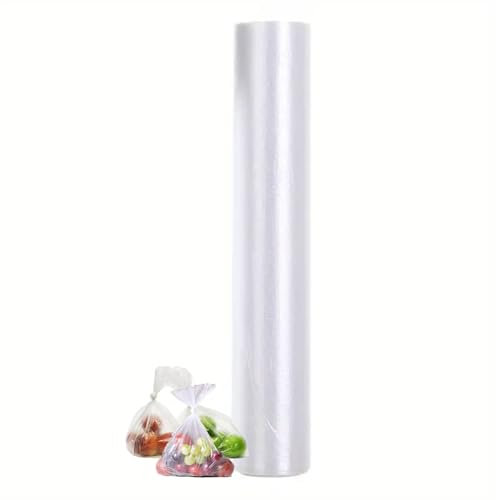 45 Large Food Bags on a roll (Extra Large size 12 x15.5 inches): Clear Large Strong Freezer Bags for Home & Commercial Use, Poly Food & Sandwich bags for All Your Food Storage Needs, 45 bag/roll.