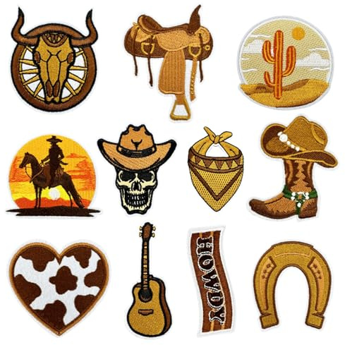 Attuslla 11 PCS Vintage Iron on Patches Iron on Embroidered Patch Sewing DIY Applique Embroidered Applique for Clothes Dress Hat Jeans Decoration