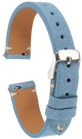 QUARKZMAN Uhrenarmband Wildleder mit Edelstahl Schnalle, Uhrenarmbänder Schnellverschluss Vintage Ersatzarmband für Smartwatch Universal Uhr Elegantes Damen Herren