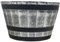 SG Traders Large Half Barrel Cask Planter, Indoor Plant Pot with Drainage Holes, Flower Pots Outdoor Garden Planters, Plastic, Silver with Black Bands, 52 x 31cm