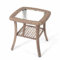 Fiutazge 50x50cm Polyrattan Gartentisch Wetterfest, Bistrotisch Balkontisch Gartentisch mit Glasplatte, Balkontisch Klein, Eckig, Outdoor, Belastbarkeit 80kg, Beige