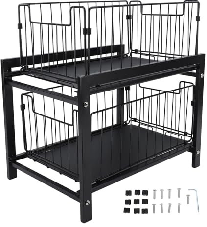 Organizzatore del lavandino Iron Iron 2 Livello Scaffale di stoccaggio da banco per mobile da bagno per la cucina