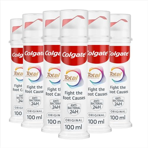 Colgate Total Active Prevention Original Toothpaste 100ml Pump | Fights Root Causes* of Many Oral Health Problems³ | 24h Antibacterial¹ Protection | clinically Proven | Patented² Technology