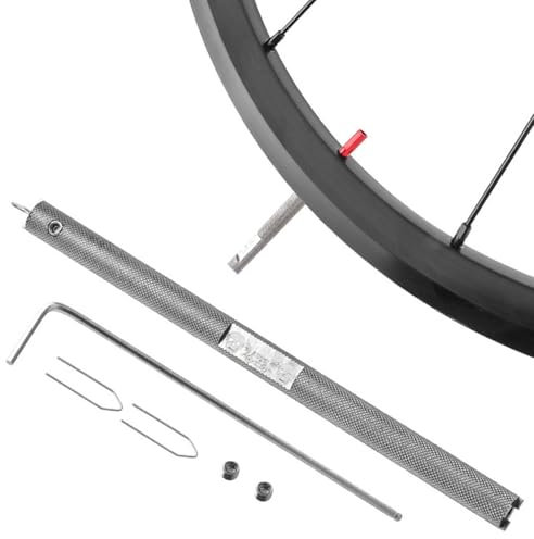 HOUSON Herramienta para radios de bicicleta, de acero inoxidable, con cabezal intercambiable y mango antideslizante, para llantas dobles y bicicletas de carretera/bicicleta de montaña
