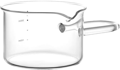 Vaso medidor de café de doble boquilla transparente para espresso, mango ergonómico, herramienta de espuma de leche