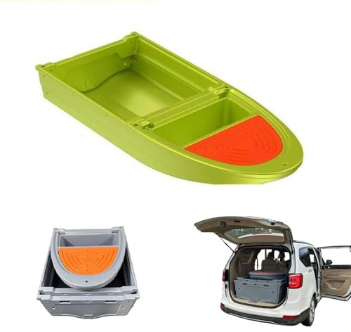 Folding Fishing Boat, Pontoon Boat with 2 Foldable Modular Boats with Life Jackets & Paddles, Fits in SUVs and Pickup Trucks, Portable Kayak for Fishing, Rescuing, Touring(Green,Standard Style)