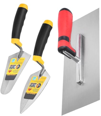 Masonry Tools, 3 Pieces Trowel Mortar with Soft Handle, Construction Materials for Landscape Repair Floor Filling Lining