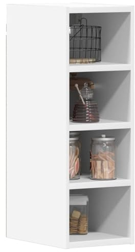 Qnhdfrt Hängeschrank Riga Weiß 20x29,5x60 cm aus robustem Holzwerkstoff, platzsparender Wandschrank mit 90 kg Belastbarkeit, Modernes Design für Küche, Flur & Büro