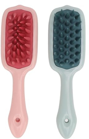 Outdoorm 2 Stück Shampoo-Bürste, weiche Silikonborsten, Tiefenreinigung, Kopfhautmassage, Peeling, Haarbürste, Kamm