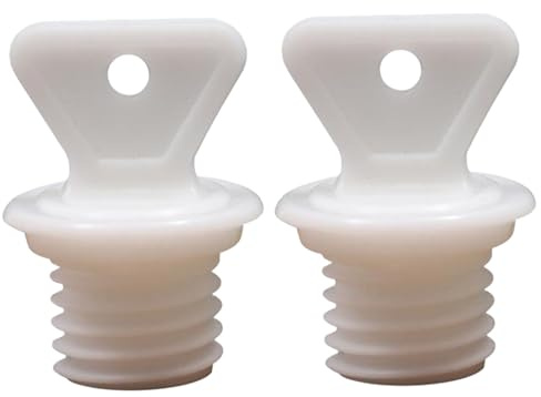 Hot Water Bottle Stopper 2Pcs 21mm, Leakproof Hot Water Bag Stopper with Handle Replacement White Plastic Plug
