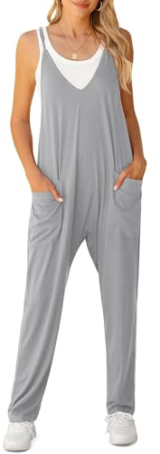 Cegerne Salopette Donna Estiva Larga Senza Maniche Tuta Intera Jumpsuit Premaman Casual da Lavoro Giardino con Tasche Grandi