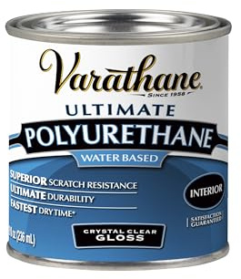 Varathane Water-Based Crystal-Clear Ultimate Polyurethane | Interior Wood Protection | Fast Dry Time | Easy Clean Up | Gloss | Half Pint
