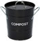Black Metal Kitchen Compost Caddy - Composting Bin for Food Waste Recycling