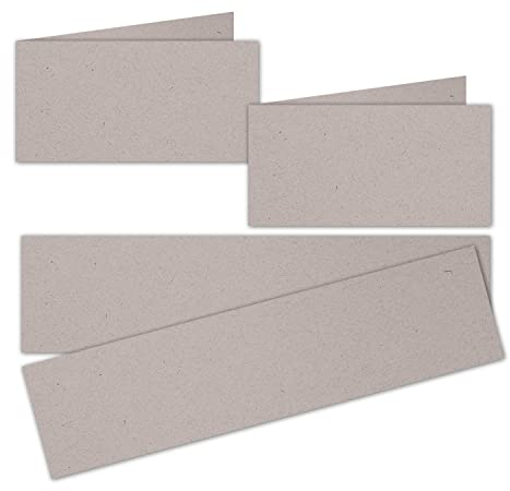 ARTOZ 50 x Doppelkarten DIN LANG - Farbe: beech (hellgrau/hellbraun) - 21 x 10,5 cm - querdoppelt - Serie Greenline