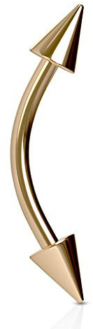 Piercing Augenbrauen Augenbrauenpiercing Banane Spitze Spike Bananabell Curved Barbell Gold 1,2 mm 10 mm