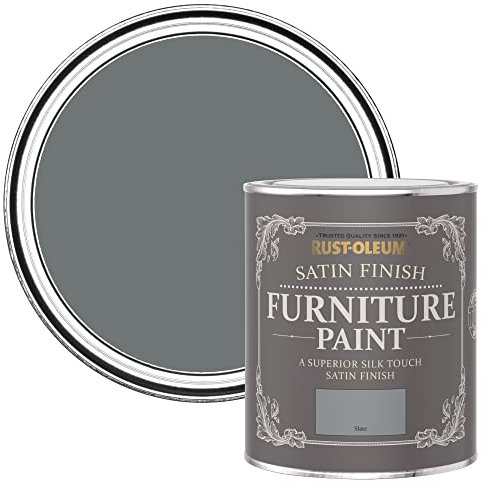 Rust-Oleum weiß Möbel- und Sockelleistenfarbe in seidenglänzendem Finish - Blaugrau 750ml