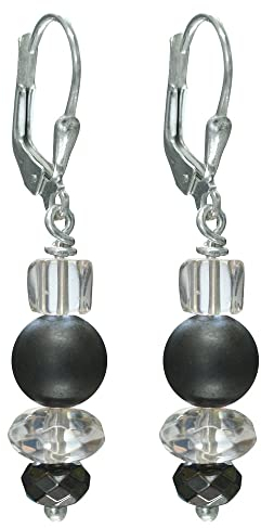 I-be, Bergkristall, Hämatit Edelstein Ohrringe 925 Silber, im Geschenketui, 3816076825072523