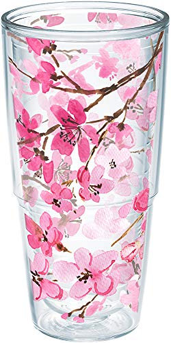 Tervis Sakura - Bicchiere termico a doppia parete con fiori di ciliegio giapponese, realizzato negli Stati Uniti, mantiene le bevande fredde e calde, 680,4 g, classico, senza coperchio