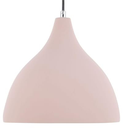 Beliani Hängelampe mit Schirm Gips rosa Glockenform 1-flammig Industrie-Design Lambro