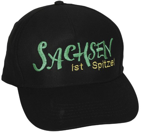 Sportcap mit großer Bestickung - Sachsen ist Spitze - 68090 schwarz - Baumwollcap Hut Schirmmütze Baseballcap Cappy Cap