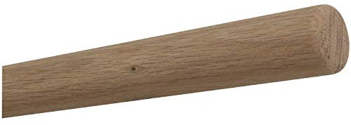 TIBU Eiche Holz unbehandelt Handlauf Geländer 30-500cm Wandhandlauf Wand Treppe ohne Halter, Länge 1100 mm 110 cm 1,1 m und Enden Radius gefräst