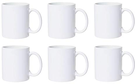 PDTXCLS HlpiAMok TOMENGBEIAABBCC Kaffeebecher Kaffeetassen Espressotassen Porzellan Weiß 6 Stück Set Modellauswahl, Modell:300 ml gerade Form