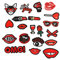 20pcs Lip Pattern Patches Lipstick Embroidery Patch Iron On Appliques Sew On Badges Logo Repair Stickers for DIY Craft Decor Jackets, Shirts