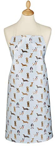 Cooksmart Curious Dogs PVC Waterproof Apron for Women & Men | British Designed, Wipe Clean, Durable PVC, Adjustable Neck Strap, Long Waist Ties, Household Tasks, Food Preparation