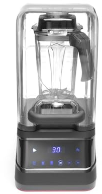 HENDI Blender sans BPA, toucher avec capot de protection insonorisant, résistant aux températures de -40 °C à 90 °C, desserts smoothies, 252 x 258 x (H) 547 mm, Tritan, acier inoxydable, ABS, PC