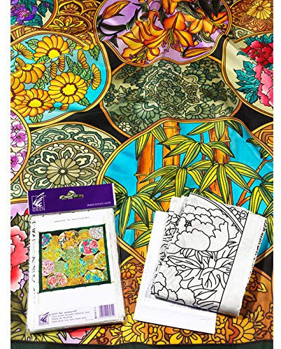 NEU Seidenmalerei/Seiden Gutta-Tuch 90x90, Pongé 08, Motiv ´Zen´