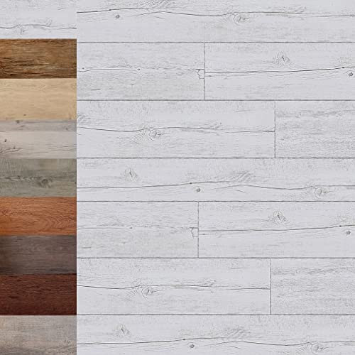 MadeInNature, PVC-Bodenfliesen, selbstklebend, große Auswahl an Farben und Größe (1,10 m², White Pecan)