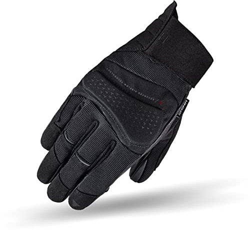SHIMA AIR 2.0 Men Motorradhandschuhe Herren - Belüftete, Sommer Handschuhe aus Mesh mit Knöchel und Finger Protektoren, Verstärkte Handfläche (Schwarz, S)