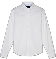 Teddy Smith Chemise pour Homme - Modèle C-Volt 2 ML - Motif Uni - Droite - Blanc - Taille L