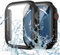 Goton Funda Impermeable para Apple Watch, Protector de Pantalla de 45 mm, Series 7, 8, 9, Cubierta Frontal de Cristal Templado para Accesorios iWatch, 45 mm, Color Negro