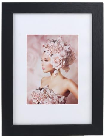 IDEAL TREND Bilderrahmen Holz Rahmen Plexi Acryl Collage Wanddeko Poster quadratisch S215: Farbe: Schwarz | Format: 20x30