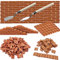 Woohome 162 PCS Mini Red Roof Tiles Mini Red Wall Bricks Set, DIY Materials Miniature Brick Scale Model Bricks and Miniature Tiles Roof Tiles Dollhouse Fake Tiles for Miniature House Buding