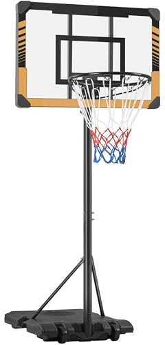 Yaheetech Panier de Basket Portable Réglable en Hauteur 226,5-256,5 cm Panier de Basket Extérieur/Intérieur pour Moins de 10 Ans