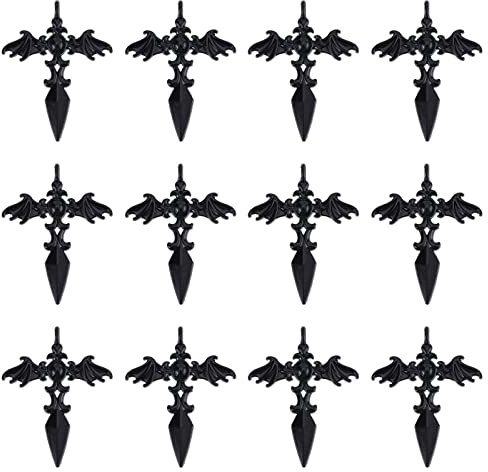 SUNNYCLUE 1 Box 30 Stück Gothic Stil Engelsflügel Charms Schwarzes Schwert Charm Kreuzflügel Charm Waffe Brave Schutz Charms Für Die Schmuckherstellung Charms Halloween Halskette Ohrringe Schlüsselbun
