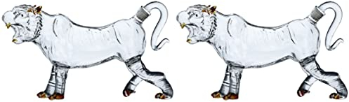 RAKUTE 2 transparente Zubehörteile Zodiac Animal Day mit Year Push Tequila Design Flat- Housewarming Mother 's Bottle Menage Shape Lead Vinegar Bottles Free Beverage Bar Liquor Krug