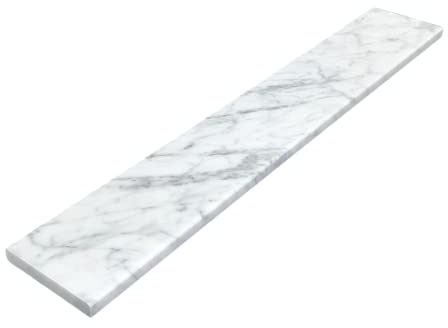 White Carrara Marble Saddle Threshold | Eased Edge | Versatile Use for Shower Curbs, Bathrooms, Floors, Windowsills & Fireplaces (Marble Polished, 4 x 32)