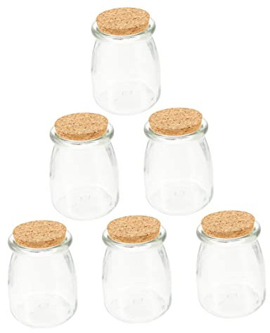 BESTonZON 6ensembles Bouteilles Décoratives Avec Bouchons Liège Pour Yaourt Desserts Et Décorations Maison
