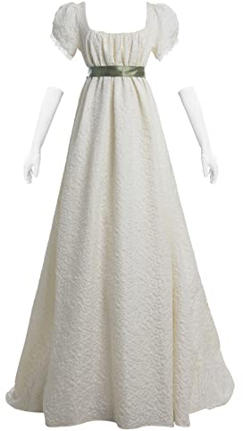 Fiamll Robe victorienne Renaissance pour femme - Robe de bal vintage médiévale - Beige, beige, M