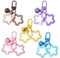 5 Stück Stern Schlüsselanhänger,Süßigkeiten Farbe Acryl Pentagramm Schlüsselband Cute Sterne Glocke Schlüsselringe Fünfzackiger Sterne Charms Anhänger Keychain für Frauen Männer Schlüsselanhänger Auto