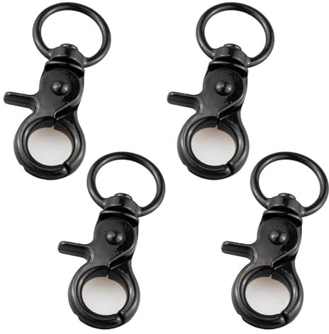 Schlüsselbund-Türschlösser aus Zinklegierung, 60 mm, sichere Haustierkäfig-Haken mit Gürtelclips für Gurtband, Gurte, Haustierhalsbänder und Ledergürtel, mit drehbaren Clips für vielseitige