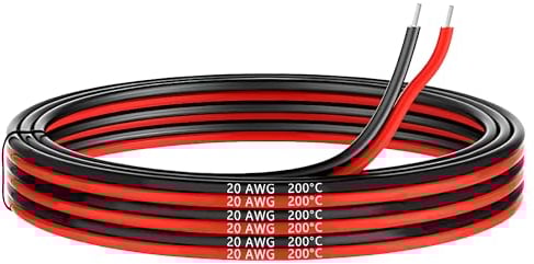 MMOBIEL 20 AWG Silikon Elektronik Kabel - 20 Gauge (0,52mm²) Verzinnte Kupferkabel - 2 Separate Kabel Rot & Schwarz Jede 2,5 m / 8.2 ft für Elektrische Reparatur, Sensoren, Drohnen, Lautsprecherkabel
