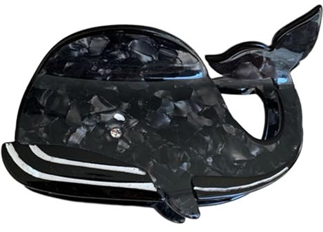 Pince à cheveux antidérapante pour animaux marins - Pince à cheveux en forme de baleine - Support pour queue de cheval - Mignon - Tenue solide - Pince à cheveux