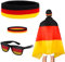 Deutschland Fahne Umhängen Kostüm Set, Deutschland Haarreifen Haarreif Armband Spassbrille Deutschland Brille für Männer Frauen Halloween Karneval Cosplay WM Zelebrieren